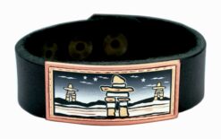 Canada Inukshuk Art Leather Bracelet