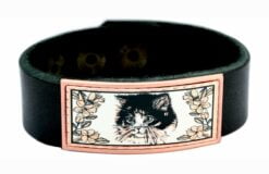 Cat Copper Artwork Leather Bracelets