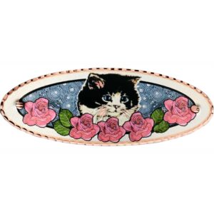 Copper Hair Clips Handcrafted in Roses & Cat Design