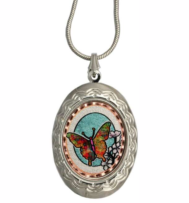 Colorful Butterfly Jewelry Lockets