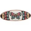 Handmade copper colorful Northwest Native butterfly hair clip barrette diamond-cut by hand