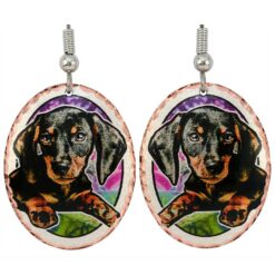 Colorful Dog Earrings Dachshund Puppy Jewelry