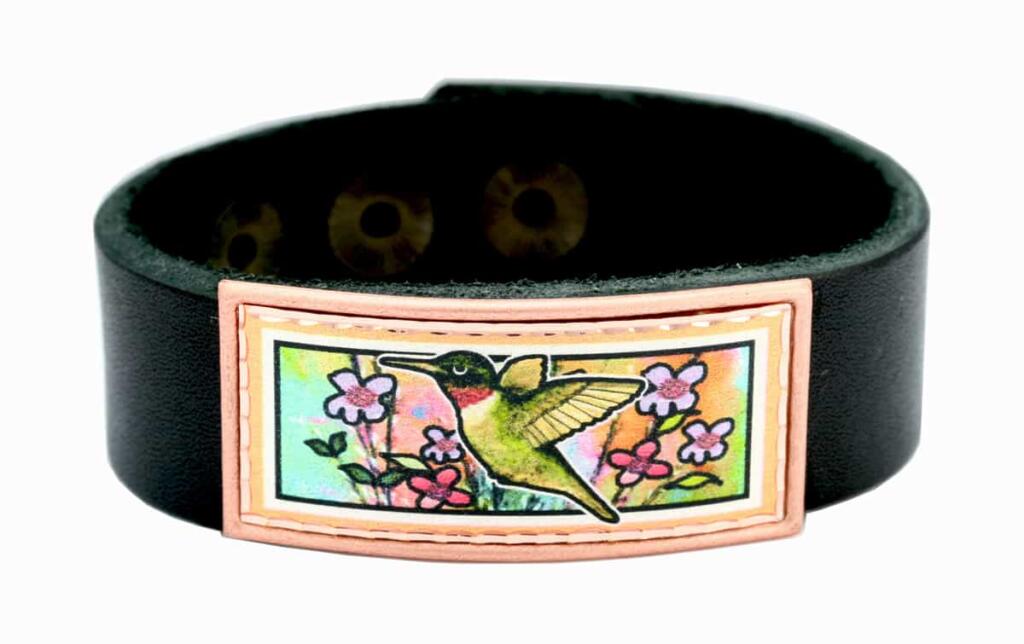 Hummingbird & Flowers Leather Bracelets Hummingbird & Flowers Leather Bracelets
