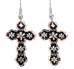 Cross Jewelry Flower Earrings
