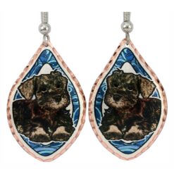 Cute Dog Jewelry Miniature Schnauzer Copper Earrings