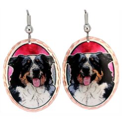 Australian Shepherd Earrings, Copper Dog Jewelry