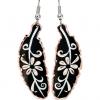 Feather Shape Copper Flower Earrings
