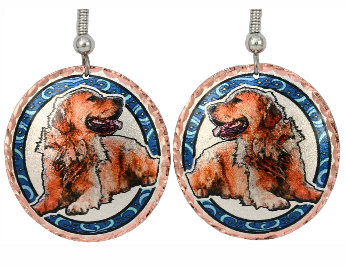 Golden Retriever Earrings, Dog Themed Jewelry Golden Retriever Earrings, Dog Themed Jewelry