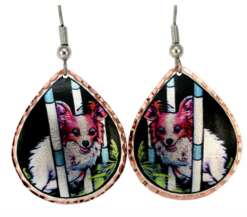 Handcrafted Dog Jewelry, Papilion Dog Earrings Handcrafted Dog Jewelry, Papilion Dog Earrings