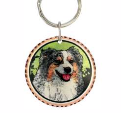 Handcrafted Key Chains in Australian Shepherd Design