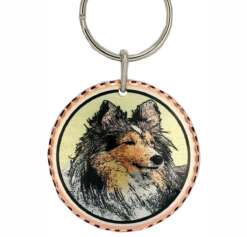 Handmade Dog Key Chains in Sheltie Artwork