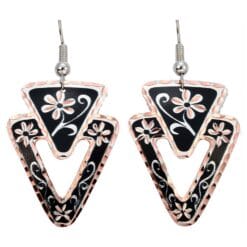 Cut Out Triangle Flower Earrings