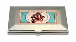 Native Horse with Feather Copper Artwork Card Holder