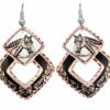 Cut Out Square Western Horse Earrings