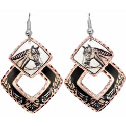 Handmade Unique Earrings, Western Horse Head Earrings