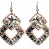 Cut Out Square Hummingbird Earrings