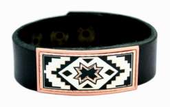 Leather Bracelet with SW Native Star Inset
