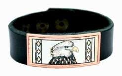 Leather Bracelets with Bald Eagle Artwork