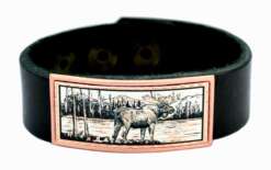 Moose Copper Art Leather Bracelets