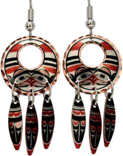 Alaska Native Dangle Bear Earrings