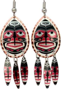 Alaska Native Dangle Human Mask Earrings