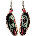 Alaska Native Eagle Copper Feather Earrings