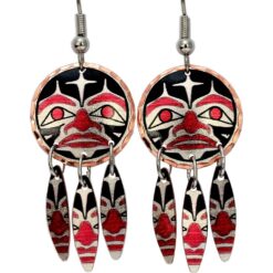 Eye catching Alaska Northwest Sun Totem Earrings