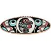 Handmade copper Northwest Native Haida eagle hair clip barrette diamond-cut by hand to sparkle