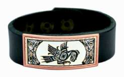 Northwest Native Eagle Leather Bracelet