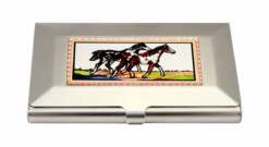 Running Painted Horses Card Holder