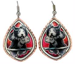 Sheepdog Earrings Colorful Dog Art Jewelry