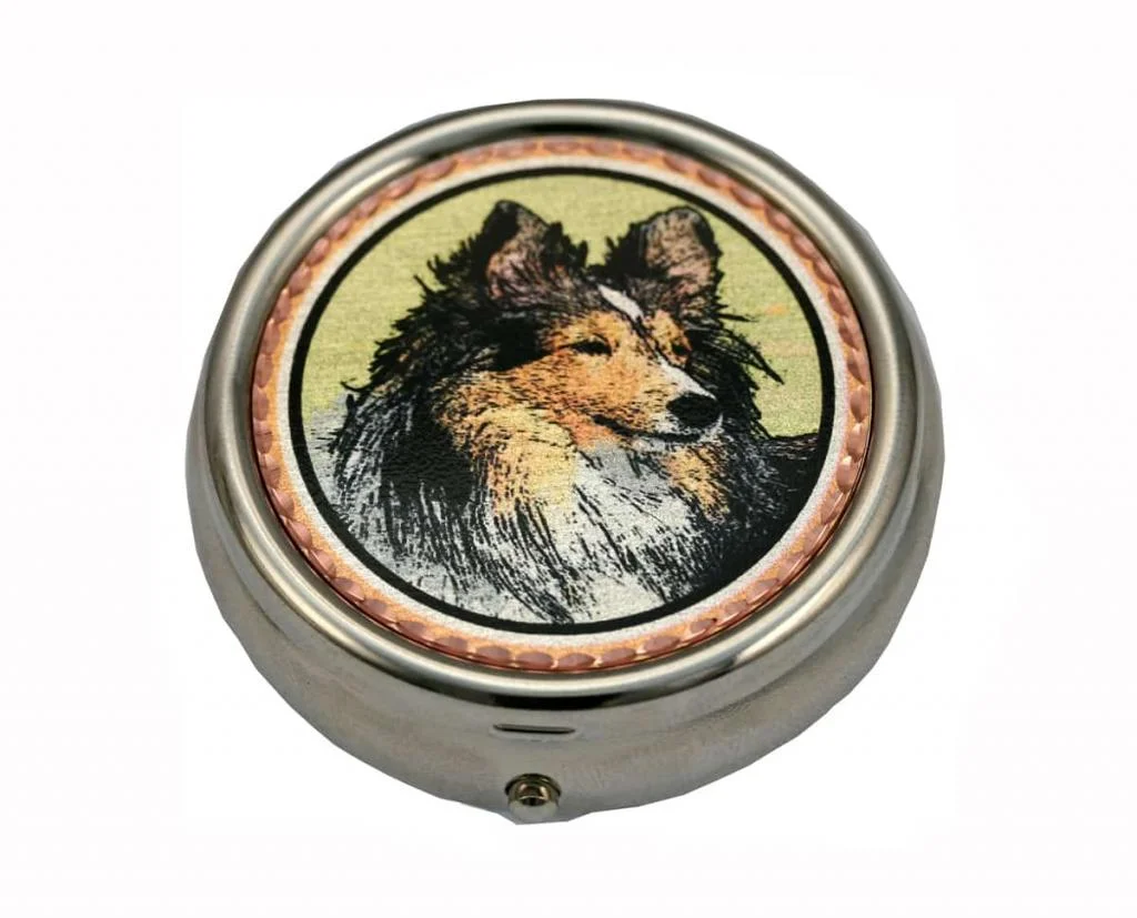 Sheltie Dog Pill Boxes Unique Dog Gifts