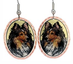 Unique Dog Jewelry, Sheltie Dog Earrings