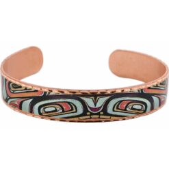 Native Canadian Haida Bracelet with Abstract Colorful Design