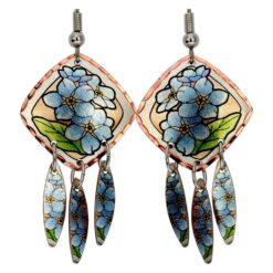 Forget Me Not Dangle Earrings Created in Square Shape