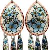 Teardrop Forget Me Not Dangle Earrings