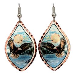 Colorful Copper Eagle Earrings