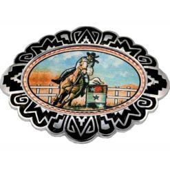 Wholesale Western Belt Buckles Featured in Barrel Racer Design
