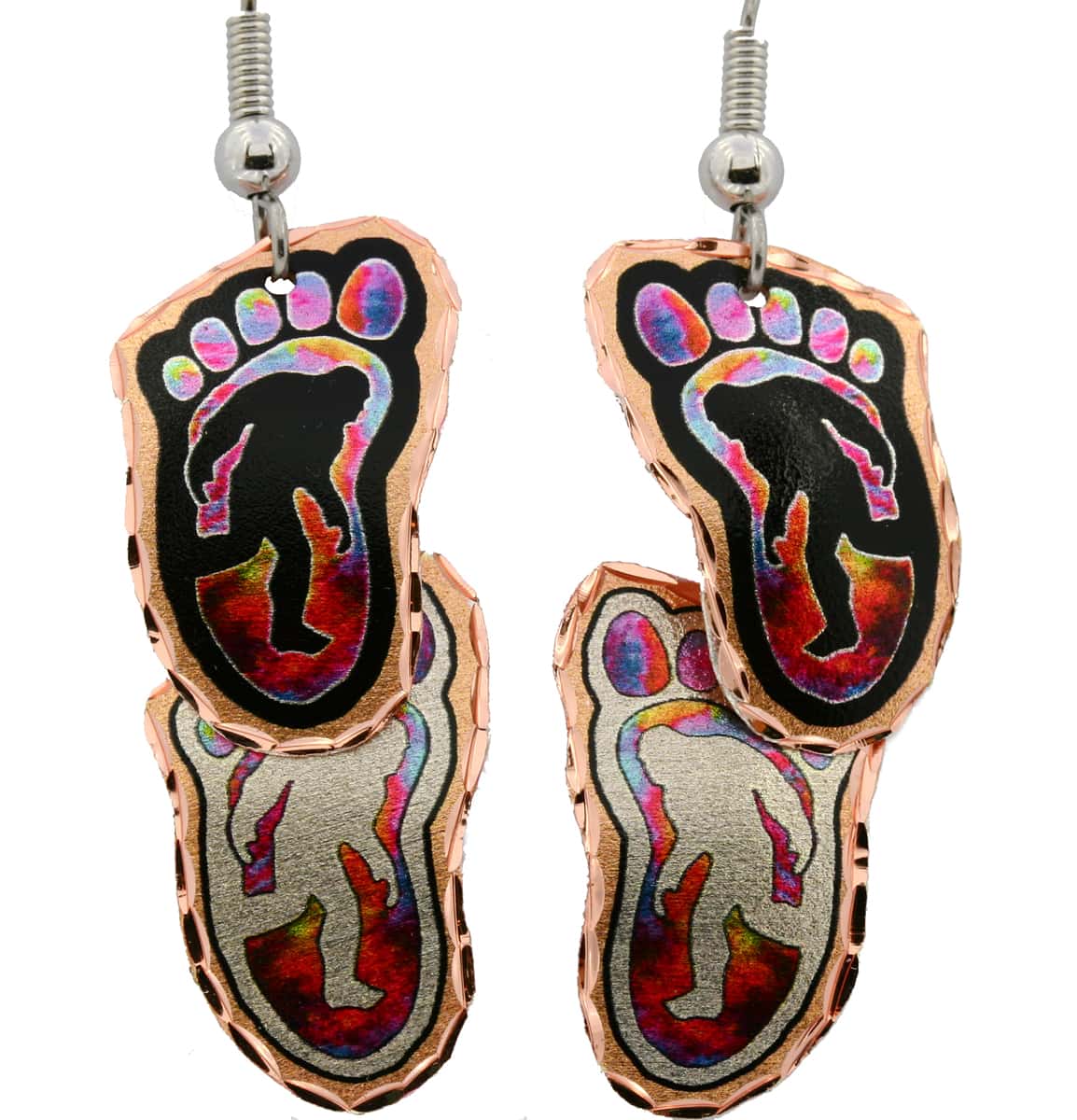 Rainbow Bigfoot Dangle Earrings Rainbow Bigfoot Dangle Earrings