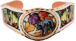 Black Bear Colorado Aspen Tree Leaves Bracelet