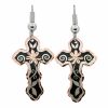 Black Color Cross Flower earrings Black Color Cross Flower earrings