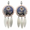 Blue Dangle Flower Earrings