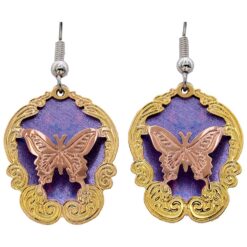 Butterfly Earrings with Purple Background