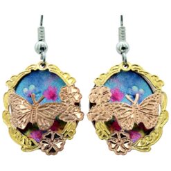 Gold & Copper Butterfly Earrings