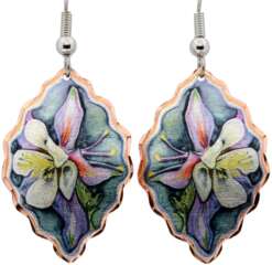 Colorful Columbine Flower Earrings