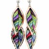 Dangle Copper Leaves Earrings