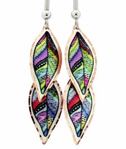 Dangle Copper Leaves Earrings