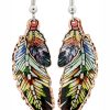 Copper Feather Dangle Earrings
