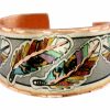Colorful Feather Art Copper Rings