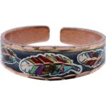 Colorful Copper Feather Rings